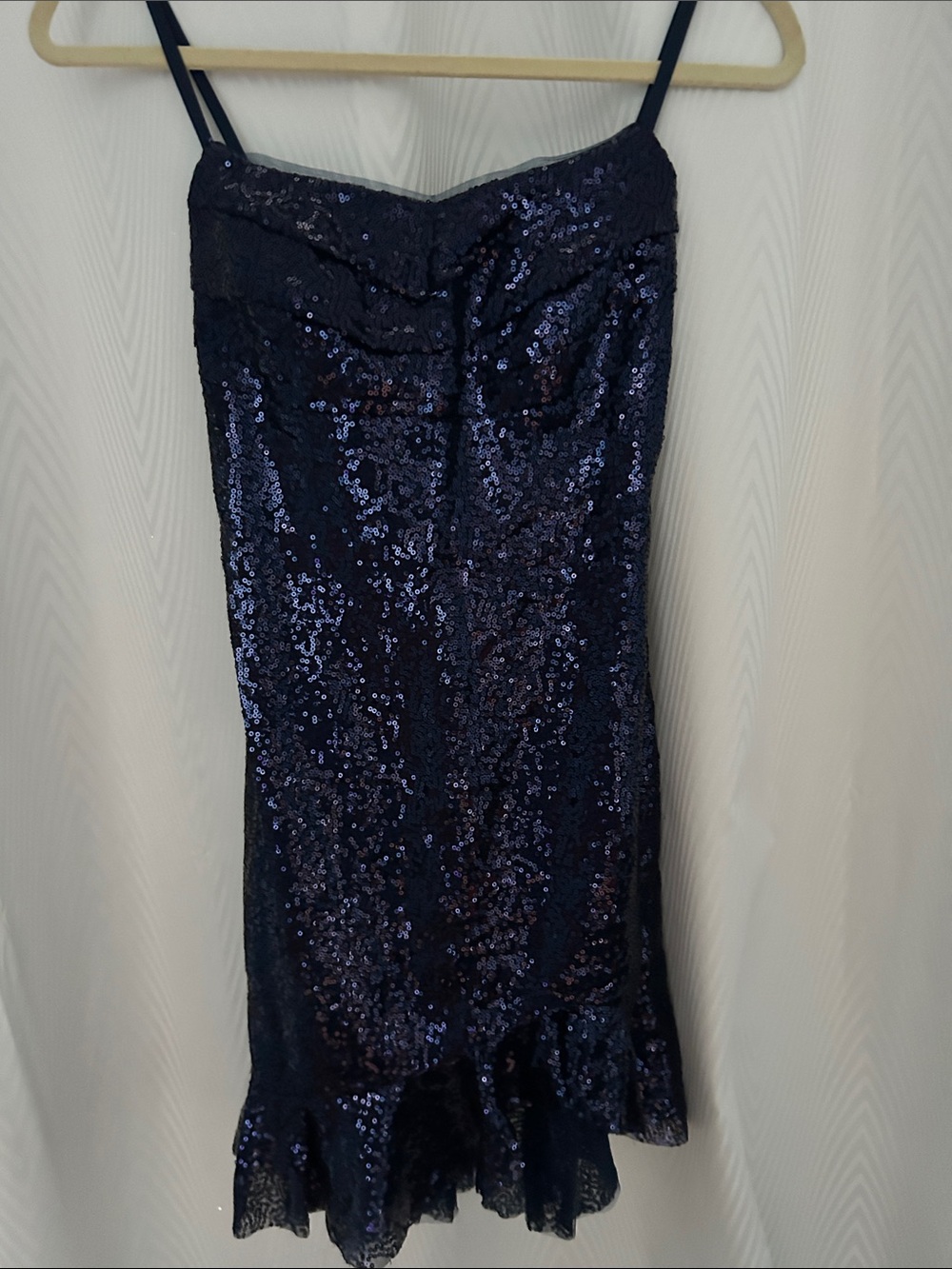 Navy Sequin Prom Dress